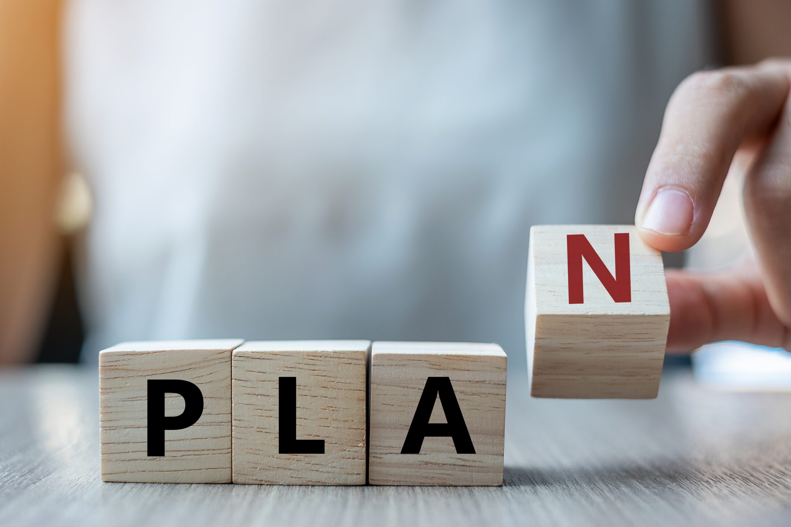A wooden block representation of a flawed professional growth plan